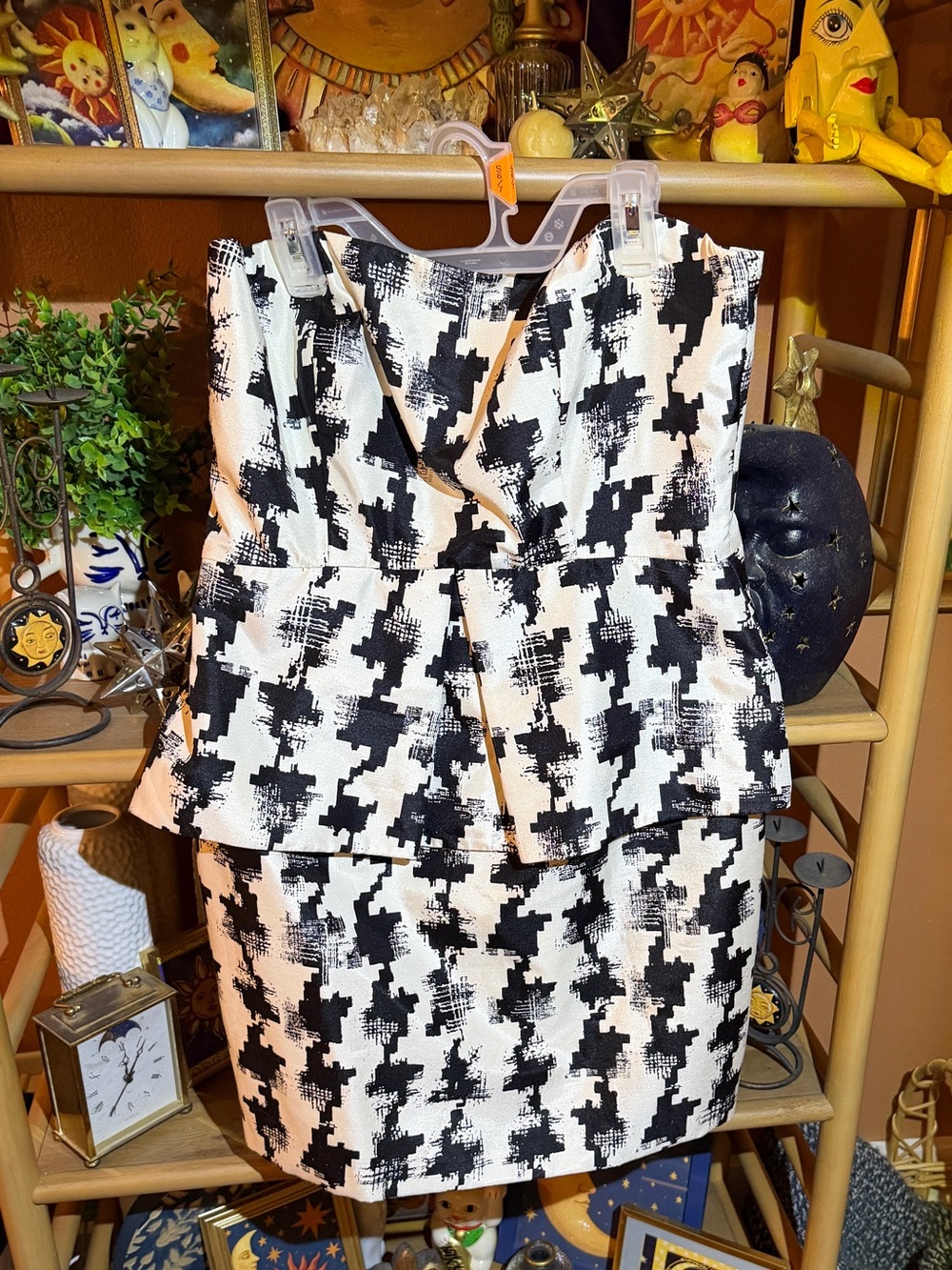 Rubber Ducky Productions, Inc. Black and White Houndstooth Print Dress